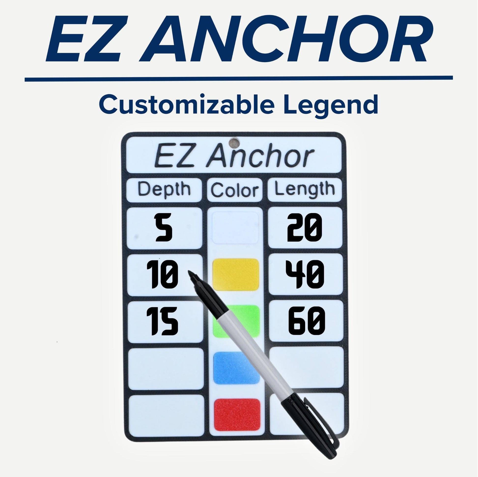Anchor Chain Marking Kit - 5 COLOR PACK with LEGEND - High-Visibility, Weather-Resistant, Easy Install Marine Accessories for Boat Anchoring