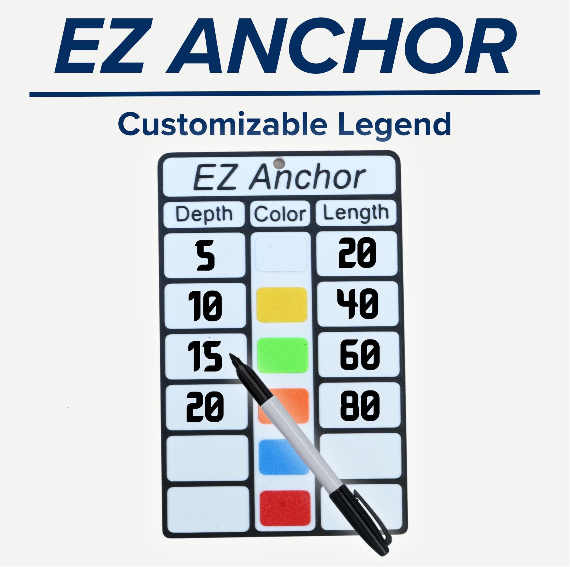 Anchor Chain Marking Kit - 6 COLOR PACK with LEGEND - High-Visibility, Weather-Resistant, Easy Install Marine Accessories for Boat Anchoring
