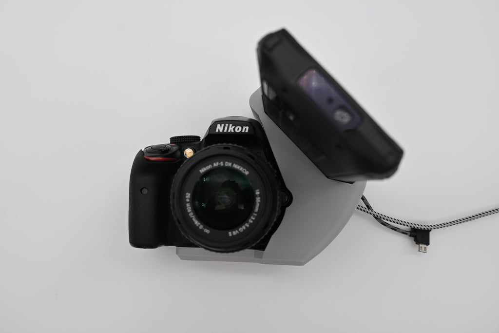Nikon Camera with Mount and Ulefone Power Armor 13 - Includes Nikon Camera, Polycarbonate Mount, Smartphone, Custom Cable, Bolt, Washer, Allen Key