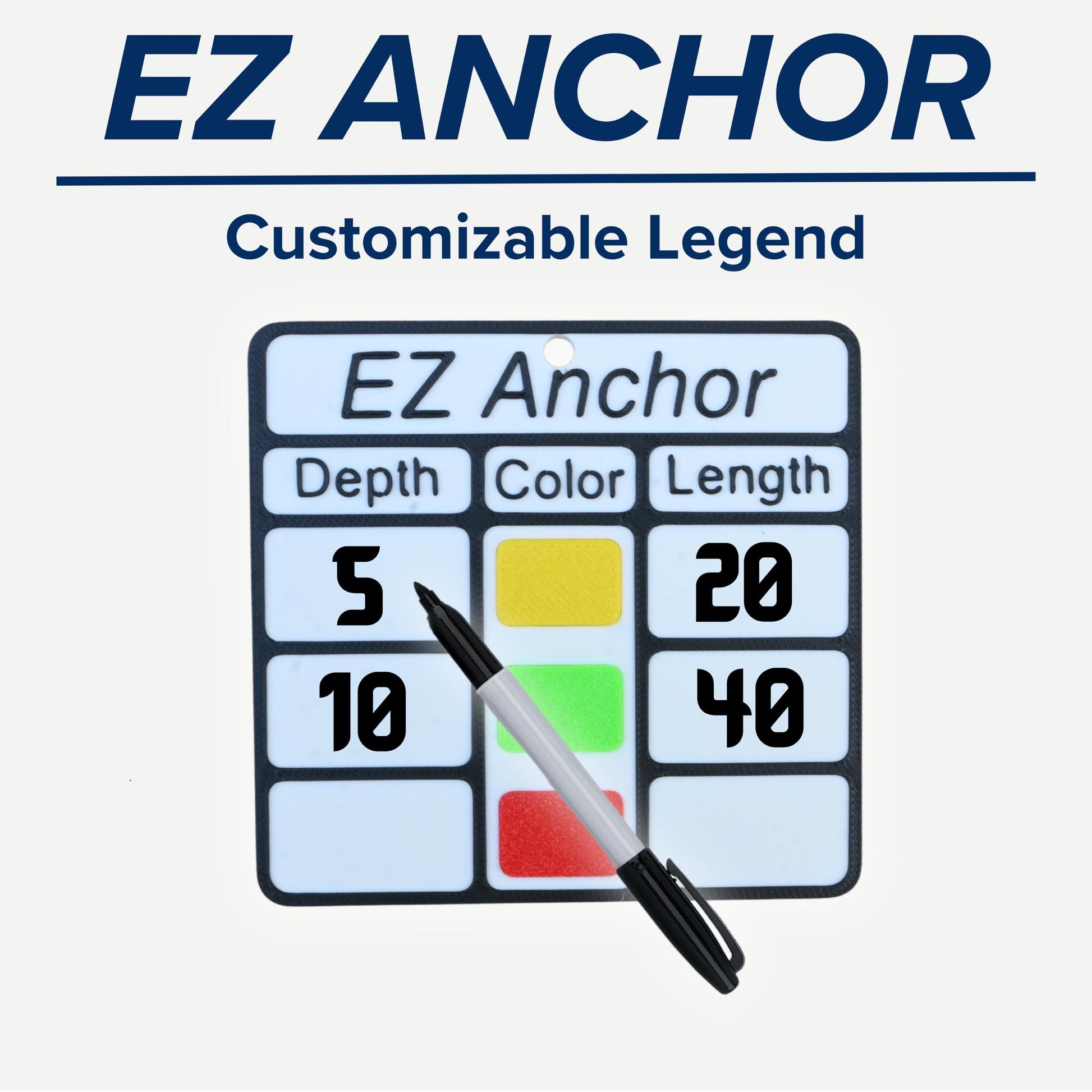 Anchor Chain Marker Kit – 3-Color w/ Guide Plate – Fits 5/16–3/8" & More – Windlass Safe – Original, Not a Knockoff – Boat Gear - USA